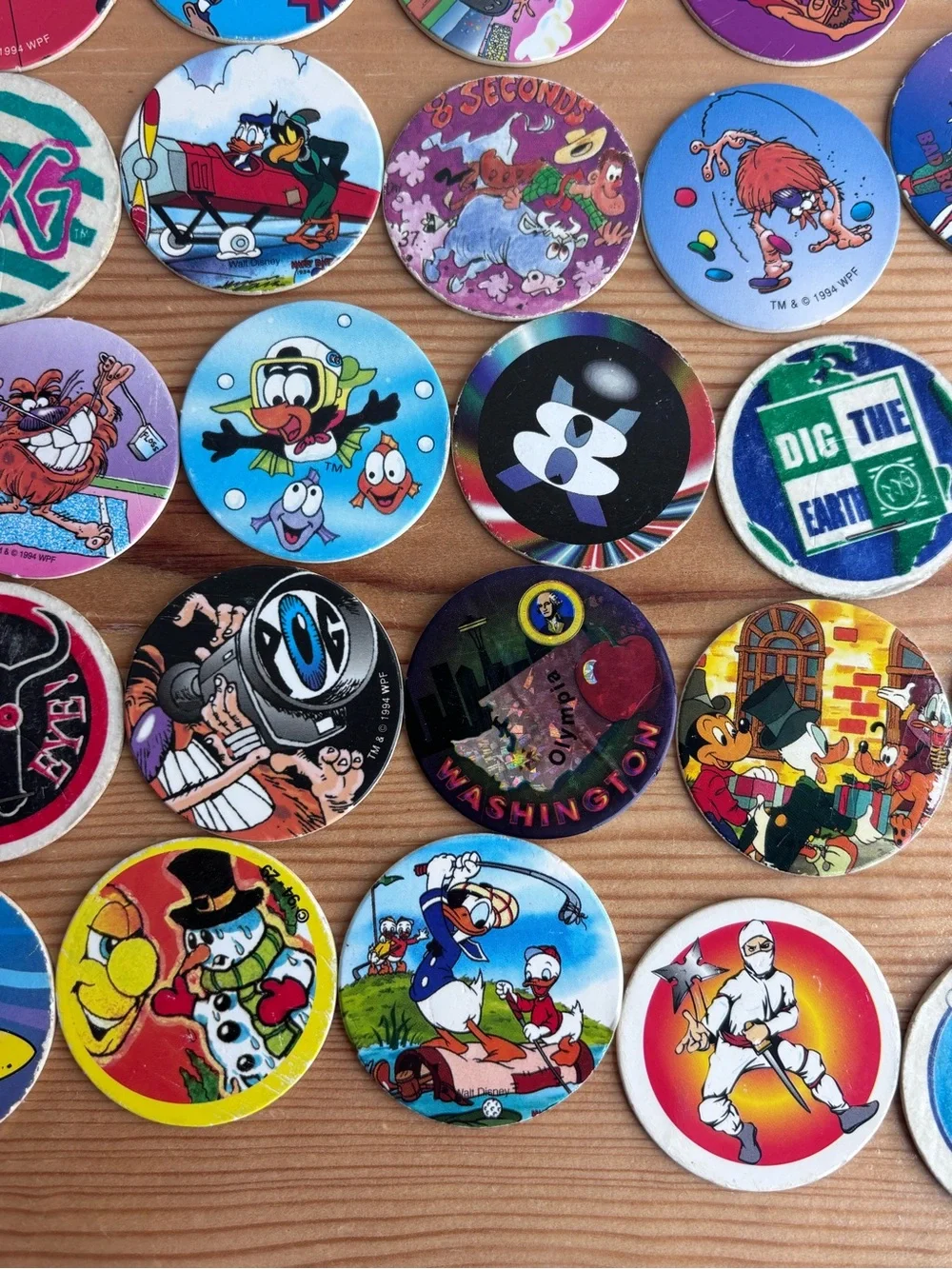 Vintage 90s Collectible Lot 50+ POGs & 3 Slammers - Micro Tournament Game Pack